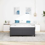 vidaXL Lit à lattes Gris foncé 140 x 200 cm Tissu en velours côtelé