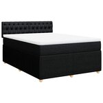 vidaXL Sommier à lattes de lit avec matelas Noir 140x190 cm Tissu