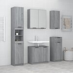 vidaXL Meubles de salle de bain 5 Pièces Sonoma gris Bois d'ingénierie
