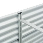 vidaXL Lit surélevé de jardin 320x80x81 cm Acier galvanisé Argenté