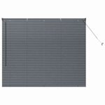 vidaXL Store de Fenêtre avec des rideaux Gris foncé Aluminium