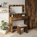 vidaXL Table de Toilette avec étagère Chêne fumé 100 x 41 x 135 cm