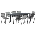 vidaXL Ensemble de salle à manger pour jardin 9 Pièces Anthracite Acier