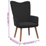 vidaXL Chaise de relaxation Noir Velours