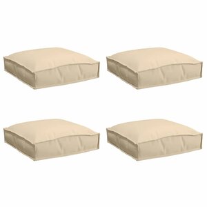 vidaXL Coussin pour assise de palette 4 Pièces Beige 40 x 40 x 8 cm