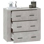 vidaXL Buffet Gris béton 80x33x70 cm Bois d'ingénierie