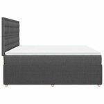 vidaXL Sommier à lattes de lit avec matelas Gris foncé 180x200cm Tissu