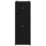 vidaXL Armoire de salle de bain étroite avec roulettes en chêne noir et bois aggloméré