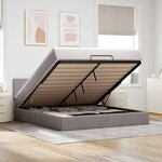 VidaXL Cadre de lit ottoman avec matelas taupe 180x200 cm tissu