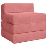 vidaXL Canapé-lit pliable Rose 200 x 70 x 15 cm Velours
