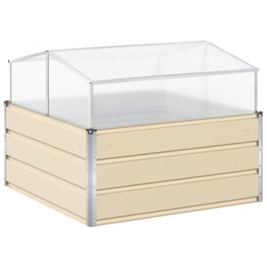 vidaXL Jardinière Ivoire 100 x 100 x 77 cm Acier galvanisé