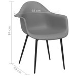 vidaXL Chaises à manger lot de 2 gris PP