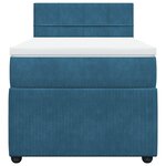vidaXL Sommier à lattes de lit avec matelas bleu 80x200 cm velours