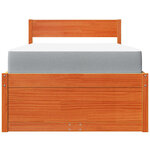 vidaXL Lit avec tiroirs/matelas cire marron 90x200 cm bois massif pin