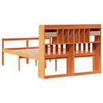 vidaXL Lit bibliothèque sans matelas cire marron 140x200 cm pin massif