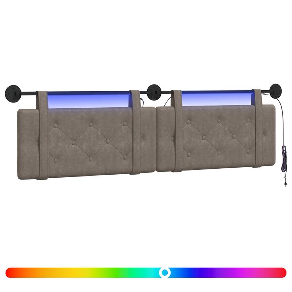 vidaXL Tête de lit suspendue Gris PU antique