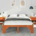 vidaXL Cadre de lit surélevé Marron 150 x 200 cm Bois massif en pin