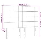 vidaXL Tête de lit à LED Gris foncé 144x5x118/128 cm Velours