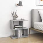 vidaXL Table de chevet gris béton 50x30x51 5 cm bois d'ingénierie