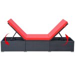 vidaXL Chaise longue avec coussin Résine tressée Noir