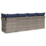 vidaXL Canapé de jardin 4 places avec coussins gris résine tressée