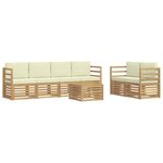 vidaXL Ensemble de canapés d'extérieur 7 Pièces Blanc et crème Polyester