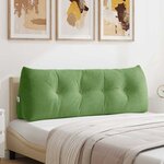 vidaXL Coussin de Dos Vert clair 140 x 24 x 50 cm Velours
