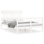 vidaXL Cadre de lit sans matelas blanc 120x200 cm bois massif