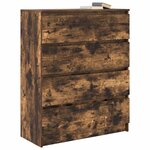 vidaXL Buffet chêne fumé 80x35x99 cm bois d'ingénierie