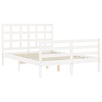 vidaXL Cadre de lit sans matelas blanc bois massif