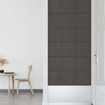 vidaXL Panneaux muraux 12 Pièces Gris foncé 30x30 cm Velours 1 08 m²