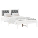 vidaXL Cadre de lit Gris clair 120 x 190 cm Pin massif