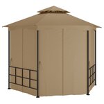vidaXL Belvédère avec parois 3 1x2 7 m Taupe