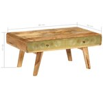 vidaXL Table basse Bois de manguier massif 90 x 50 x 40 cm