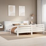 vidaXL Cadre de lit sans matelas blanc 200x200 cm bois massif de pin