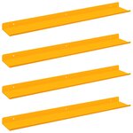 vidaXL Étagère flottante 4 pc Jaune moutarde 60 x 8 5 x 2 5 cm Acier