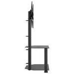 vidaXL Meuble TV d'angle 2 niveaux pour 32-70 pouces noir