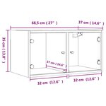vidaXL Armoire murale avec portes en verre chêne marron 68 5x37x35 cm