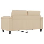 vidaXL Canapé à 2 places Crème 120 cm Tissu microfibre