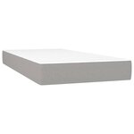 vidaXL Sommier à lattes de lit matelas LED Gris clair 90x200cm Tissu