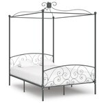 vidaXL Cadre de lit à baldaquin sans matelas gris métal 120x200 cm