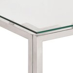 vidaXL Table basse argenté acier inoxydable et verre trempé