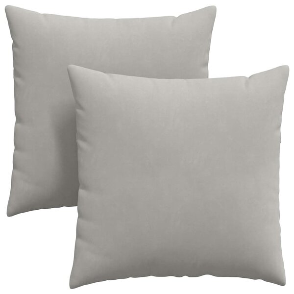 vidaXL Coussins de canapé 2 pc tissu Gris clair 60 x 60 cm