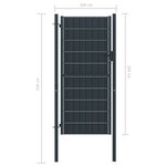 vidaXL Portail de clôture PVC et acier 100x204 cm Anthracite