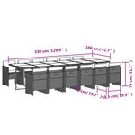 vidaXL Ensemble à manger de jardin et coussins 13 Pièces beige