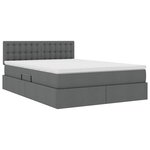 vidaXL Lit avec rangement et matelas Gris foncé 140 x 190 cm