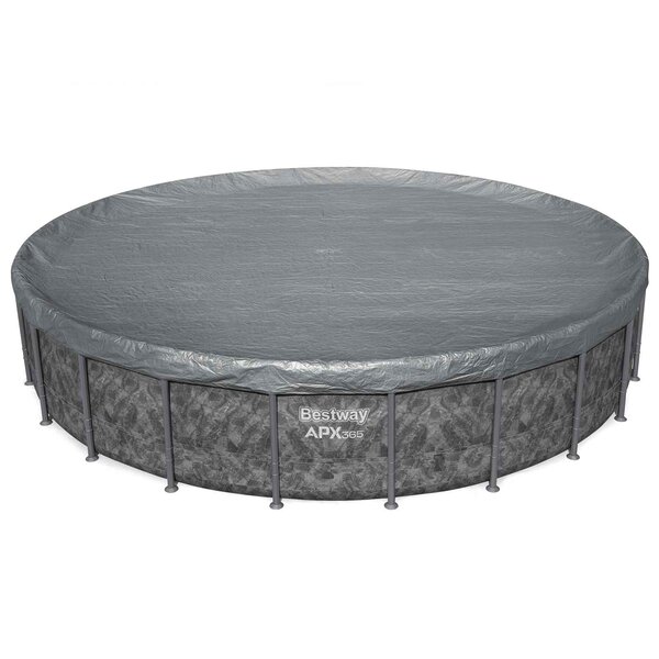 Bestway Couverture de piscine 1 Ø6 10 m Rond Polyester Gris for