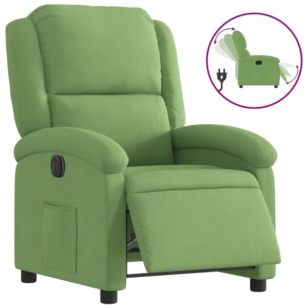 vidaXL Fauteuil inclinable électrique vert clair velours