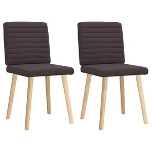 vidaXL Chaises à manger lot de 2 marron foncé tissu