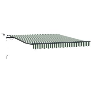vidaXL Tissu de auvent Vert et blanc 300 x 250 cm Polyester